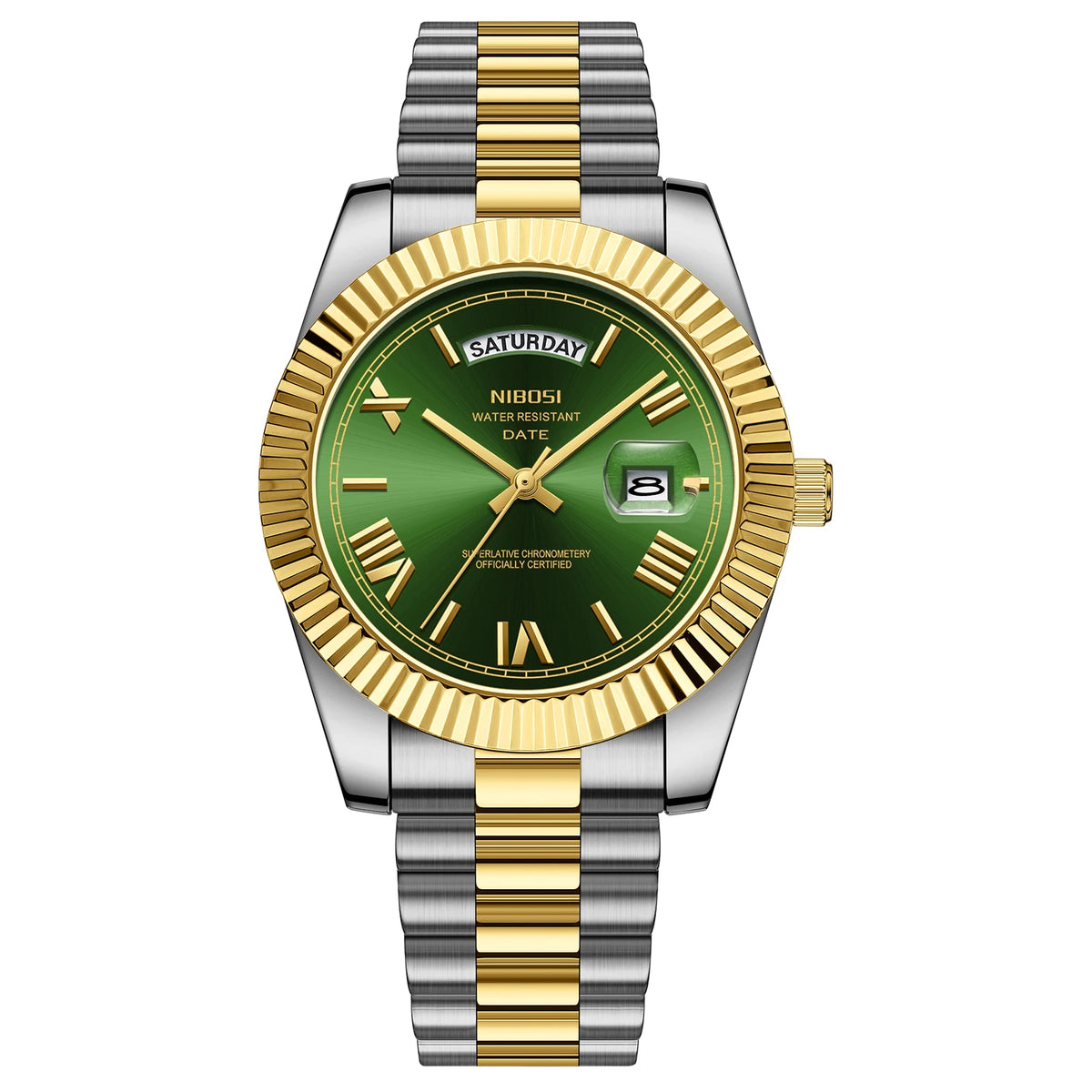 Men’s Day-Date Quartz Watch – Stainless Steel Classic Edition