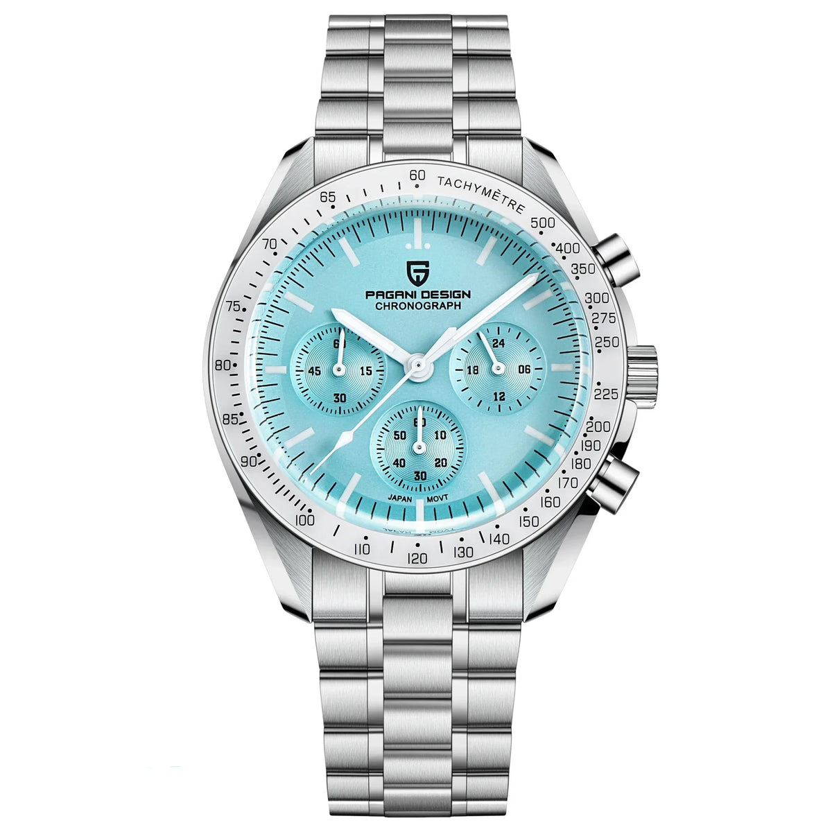 Men’s Chronograph Quartz Watch – Sapphire Crystal Stainless Steel Edition
