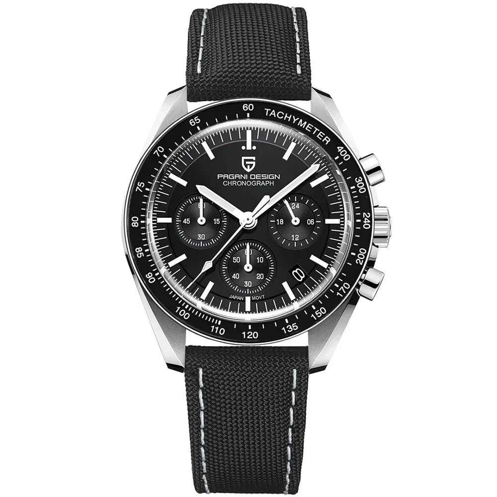 Men’s Chronograph Quartz Watch – Sapphire Crystal Stainless Steel Edition