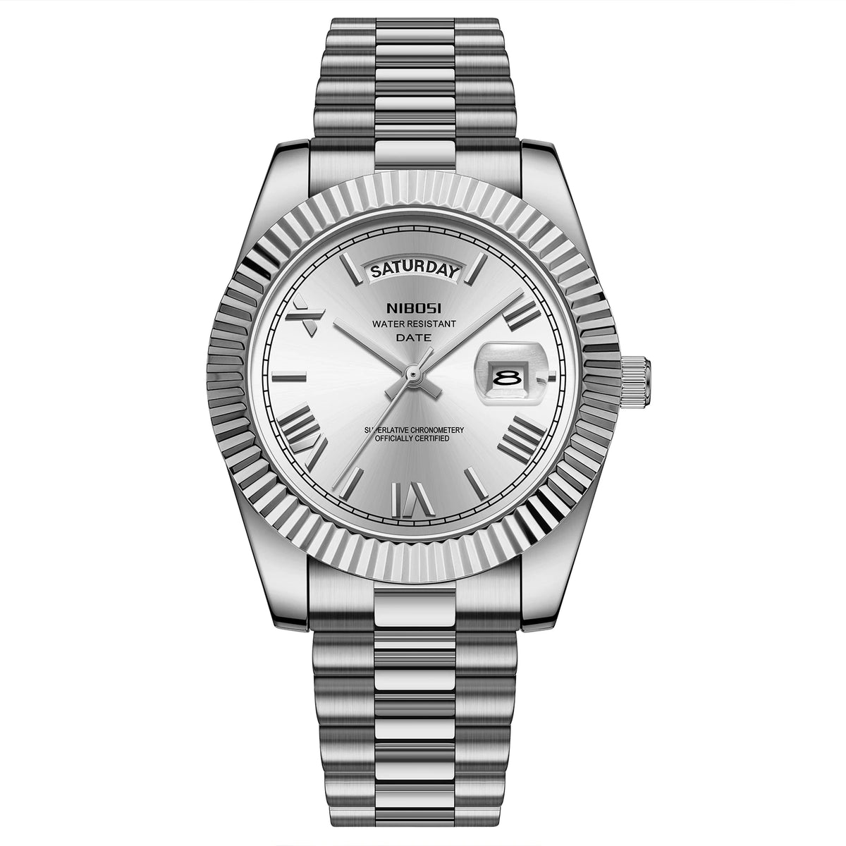Men’s Day-Date Quartz Watch – Stainless Steel Classic Edition