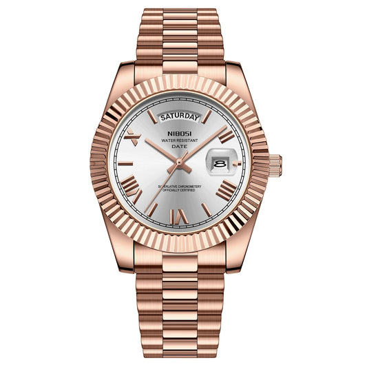 Men’s Day-Date Quartz Watch – Stainless Steel Classic Edition