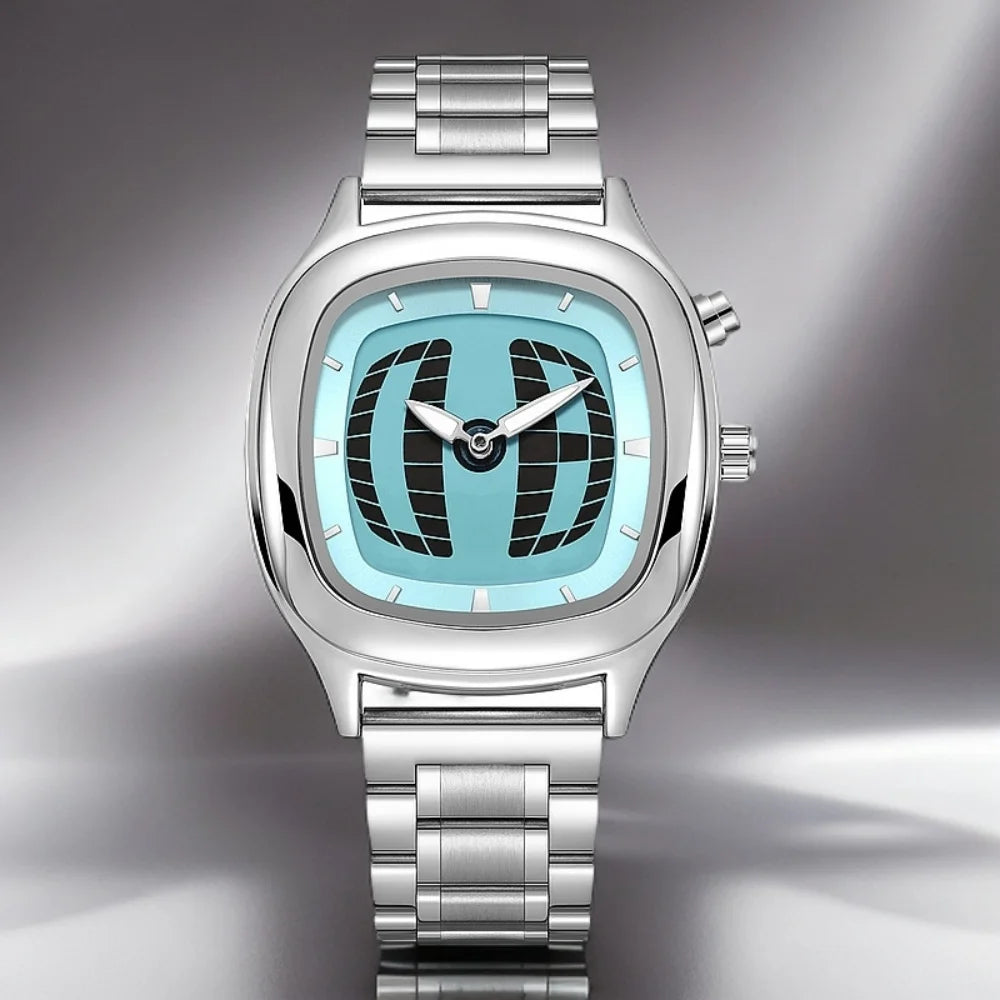 Men’s Dual Display Y2K Watch – Stainless Steel Retro Edition