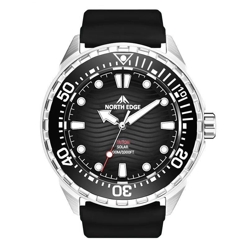 Men’s Solar Dive Watch – 300M Water Resistant Stainless Steel Edition
