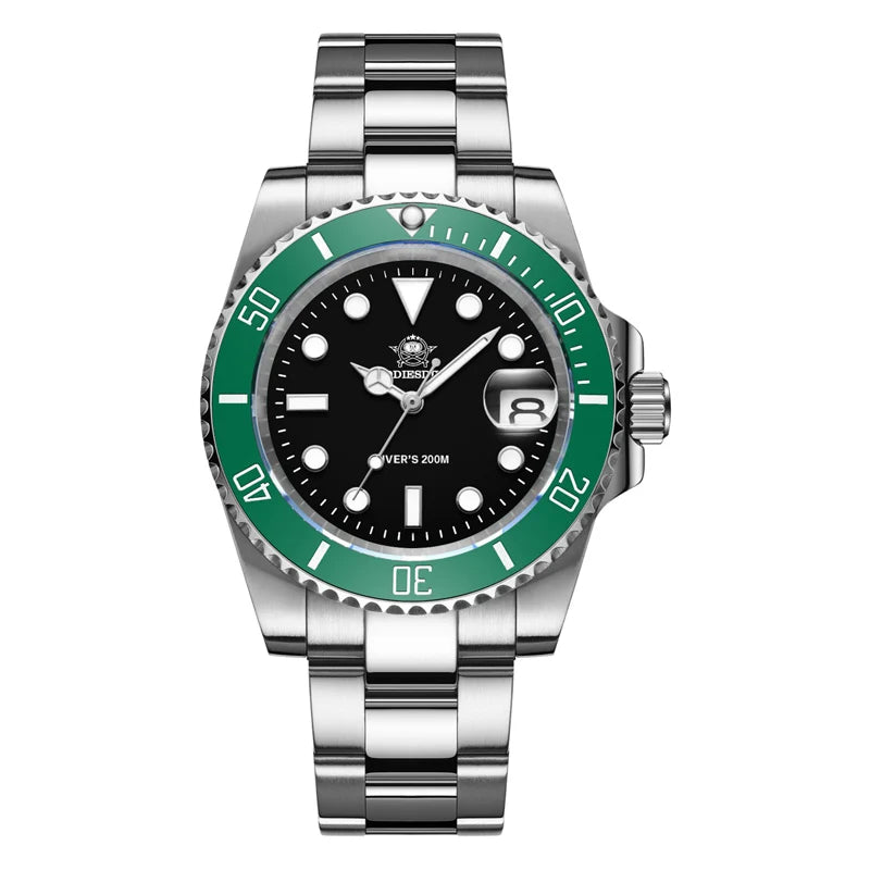 Men’s Stainless Steel Dive Watch – Quartz Date Edition