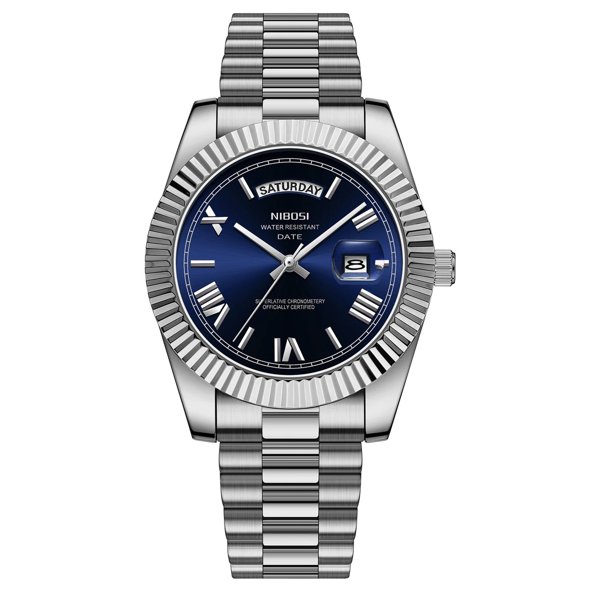 Men’s Day-Date Quartz Watch – Stainless Steel Classic Edition