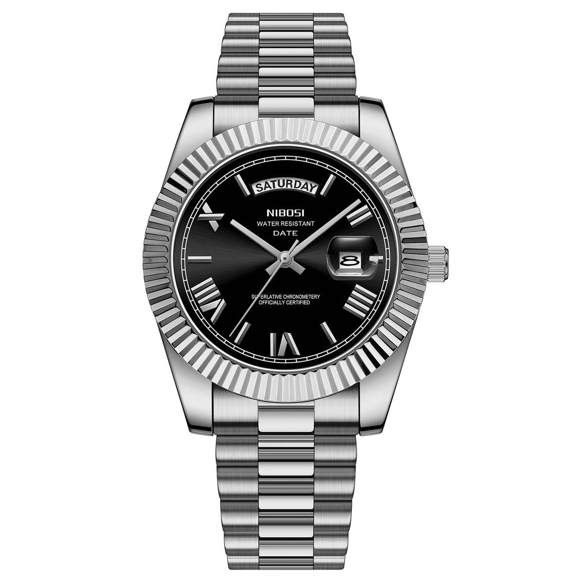Men’s Day-Date Quartz Watch – Stainless Steel Classic Edition