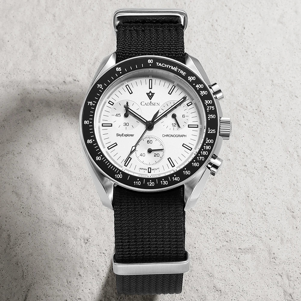 Men’s Sapphire Chronograph Watch – Canvas Strap Performance Edition
