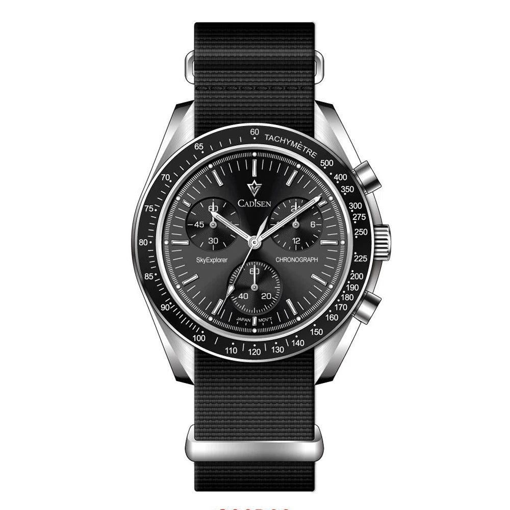Men’s Sapphire Chronograph Watch – Canvas Strap Performance Edition