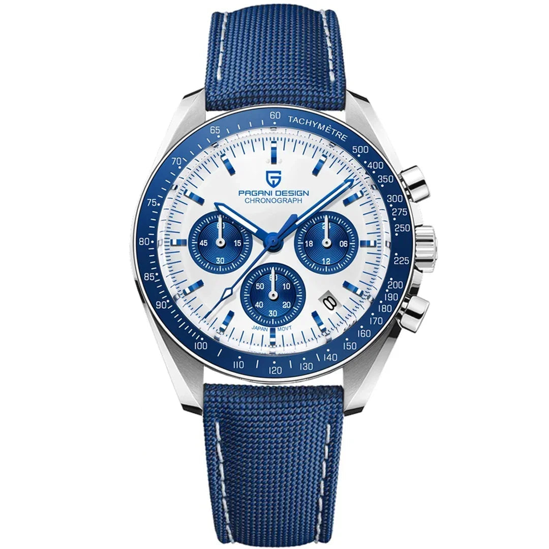 Men’s Chronograph Quartz Watch – Sapphire Crystal Stainless Steel Edition