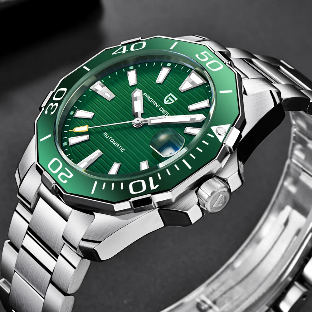 Men’s Automatic Sports Watch – Stainless Steel Date Edition