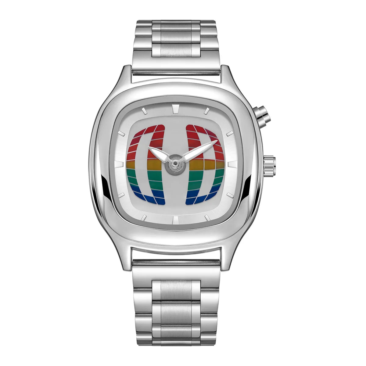 Men’s Dual Display Y2K Watch – Stainless Steel Retro Edition