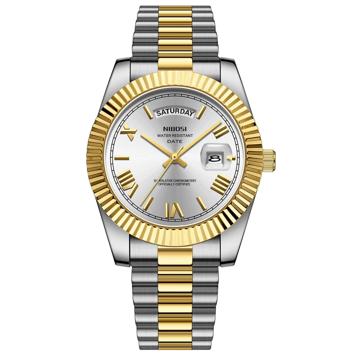Men’s Day-Date Quartz Watch – Stainless Steel Classic Edition