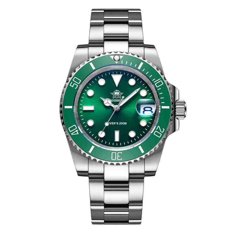 Men’s Stainless Steel Dive Watch – Quartz Date Edition