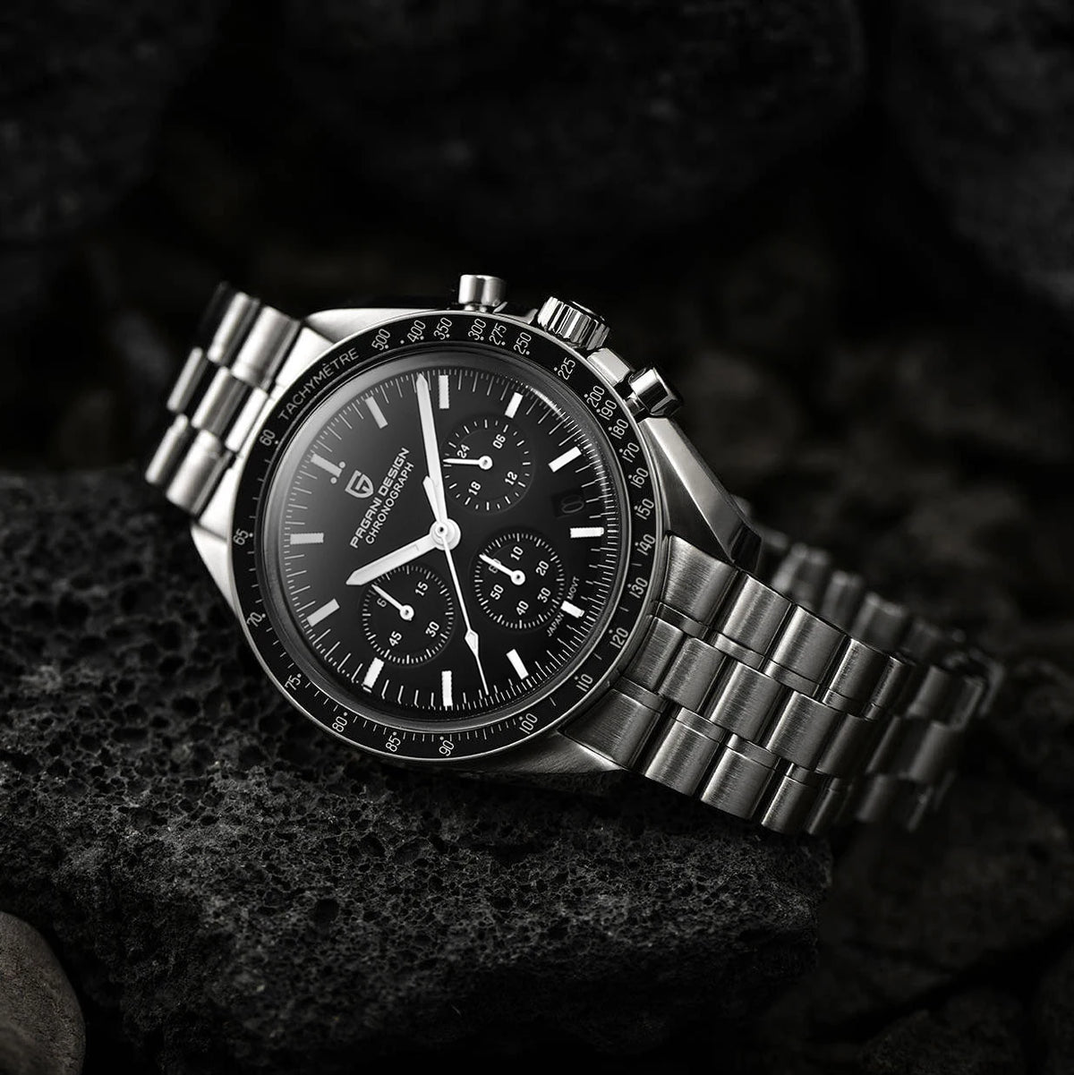 Men’s Chronograph Quartz Watch – Sapphire Crystal Stainless Steel Edition