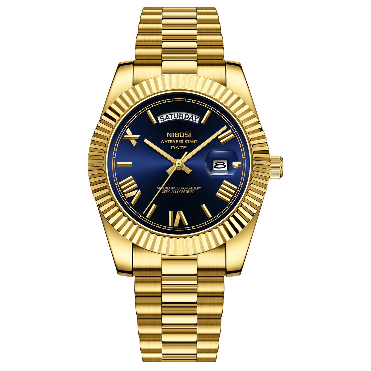 Men’s Day-Date Quartz Watch – Stainless Steel Classic Edition