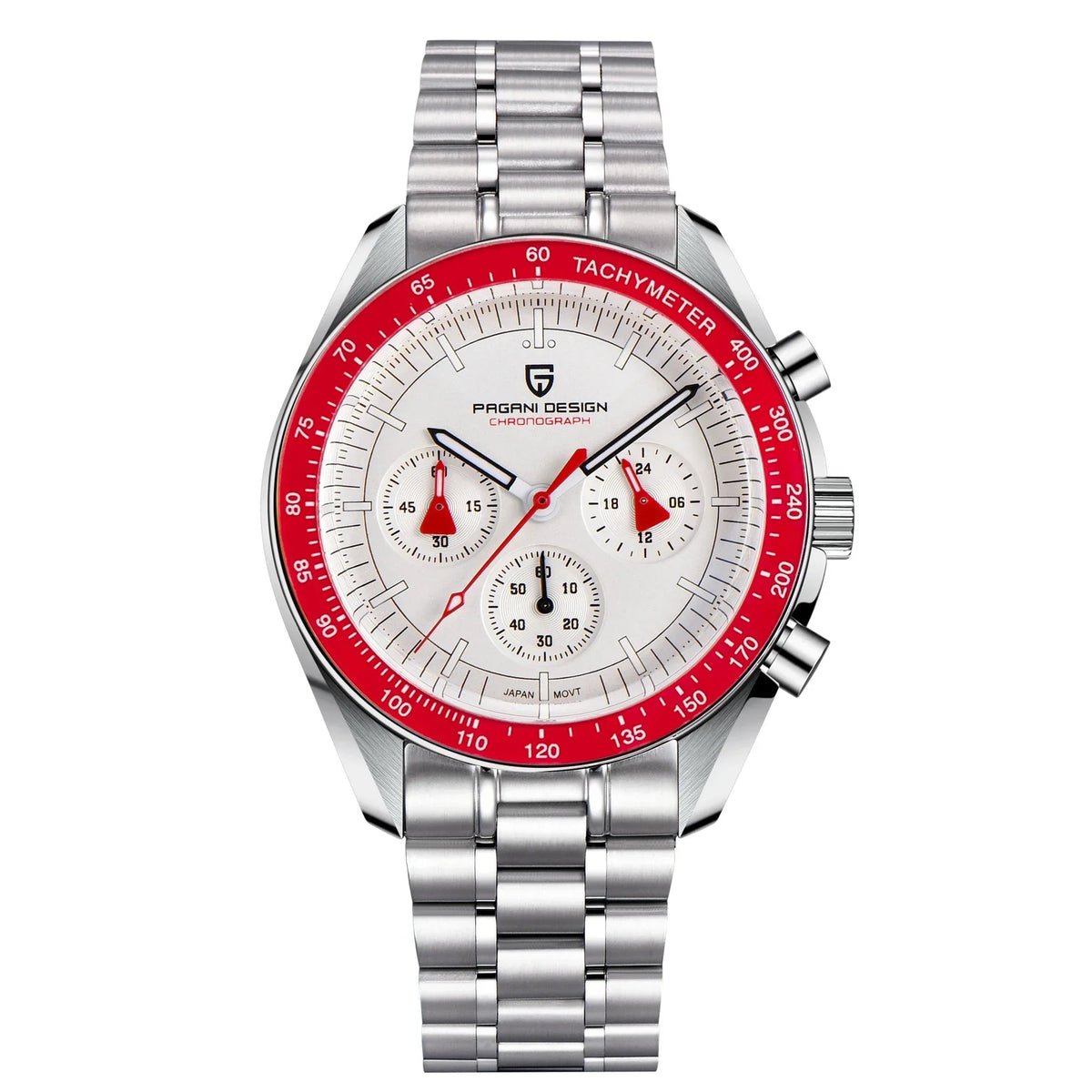 Men’s Chronograph Quartz Watch – Sapphire Crystal Stainless Steel Edition