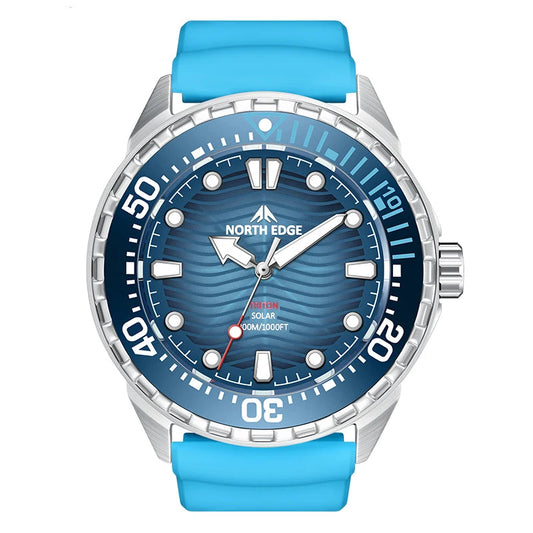 Men’s Solar Dive Watch – 300M Water Resistant Stainless Steel Edition
