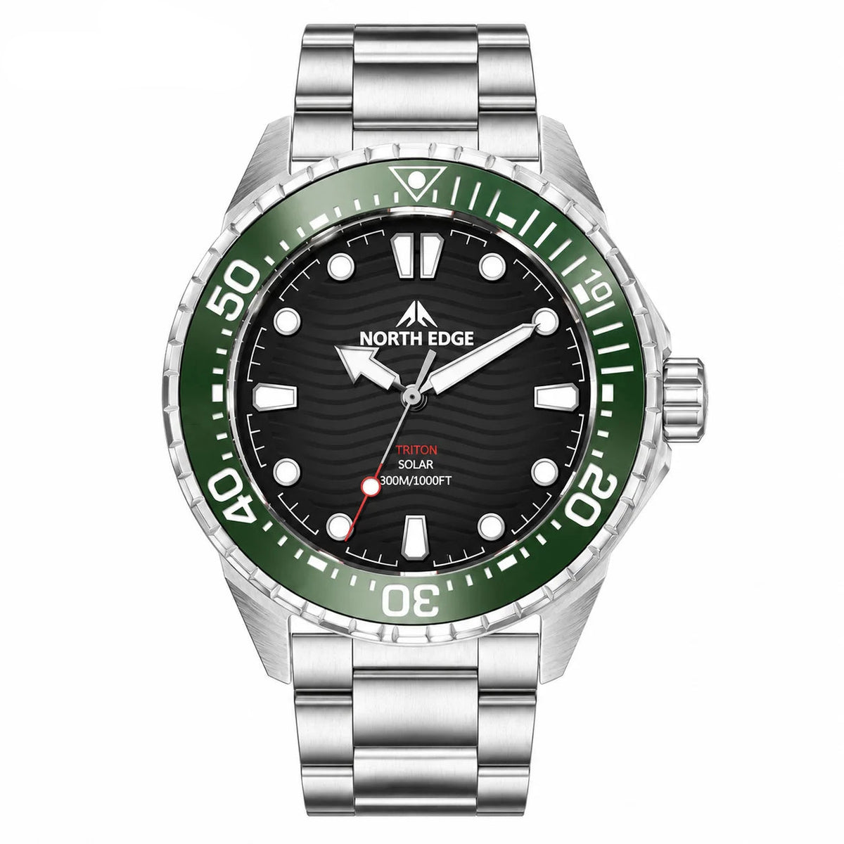 Men’s Solar Dive Watch – 300M Water Resistant Stainless Steel Edition