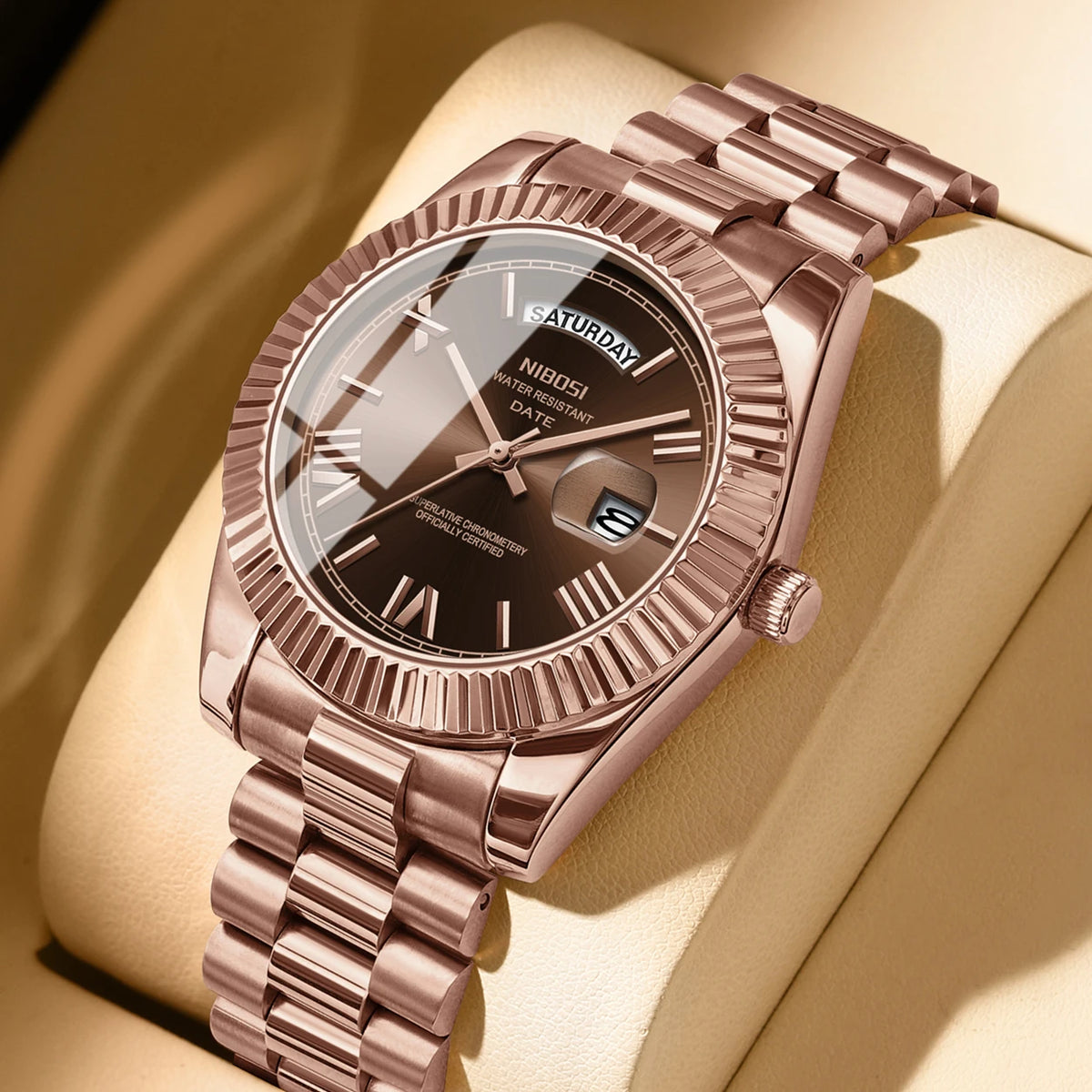Men’s Day-Date Quartz Watch – Stainless Steel Classic Edition