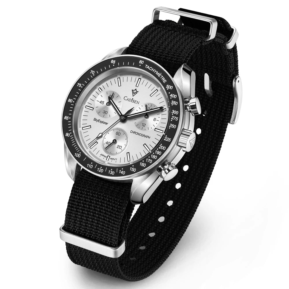 Men’s Sapphire Chronograph Watch – Canvas Strap Performance Edition