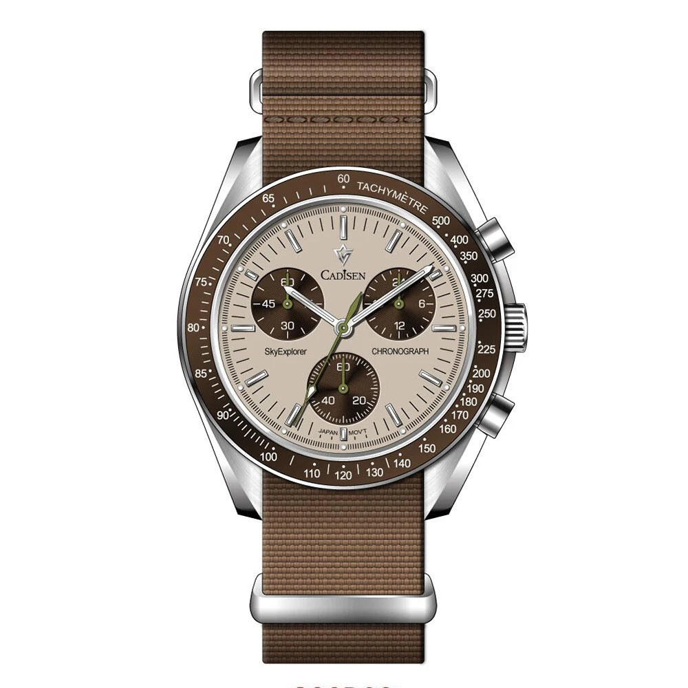Men’s Sapphire Chronograph Watch – Canvas Strap Performance Edition
