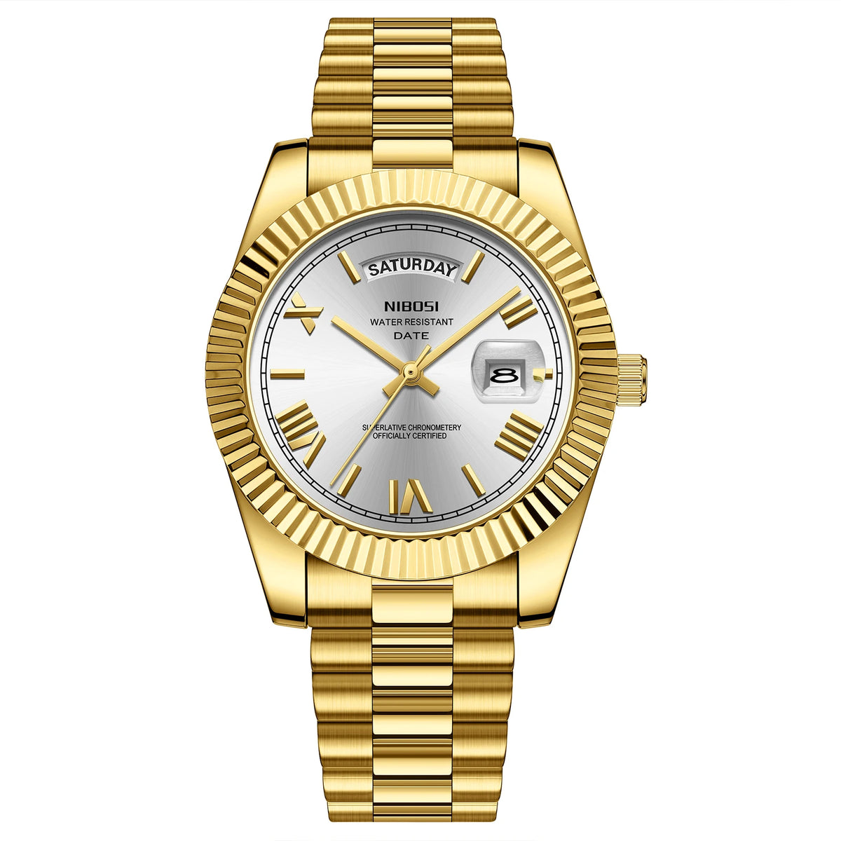 Men’s Day-Date Quartz Watch – Stainless Steel Classic Edition