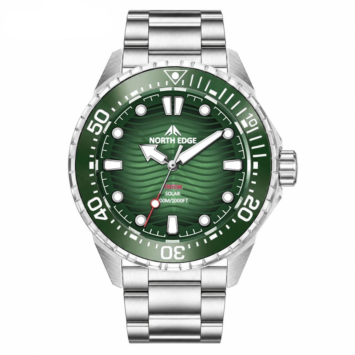 Men’s Solar Dive Watch – 300M Water Resistant Stainless Steel Edition