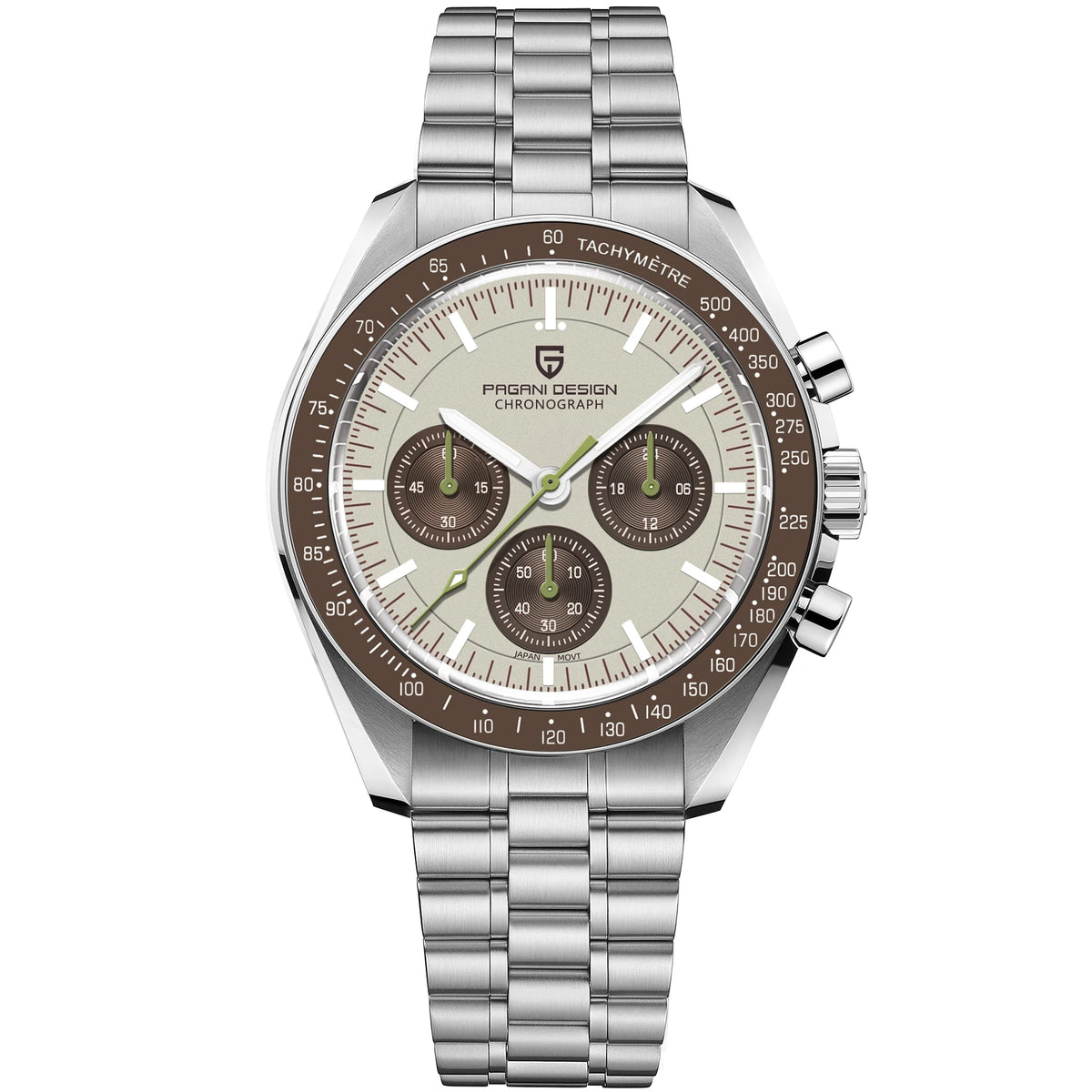 Men’s Chronograph Quartz Watch – Sapphire Crystal Stainless Steel Edition