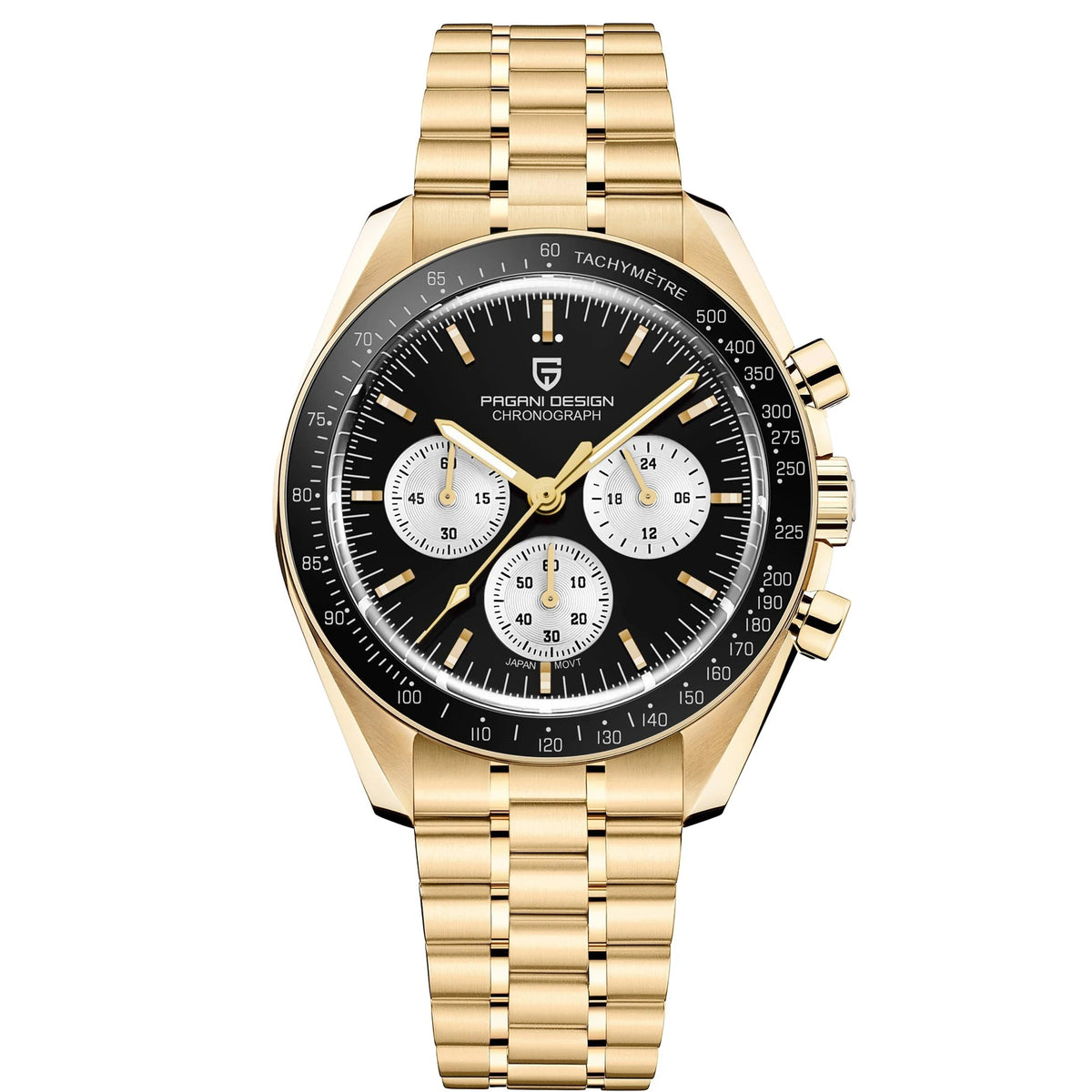 Men’s Chronograph Quartz Watch – Sapphire Crystal Stainless Steel Edition