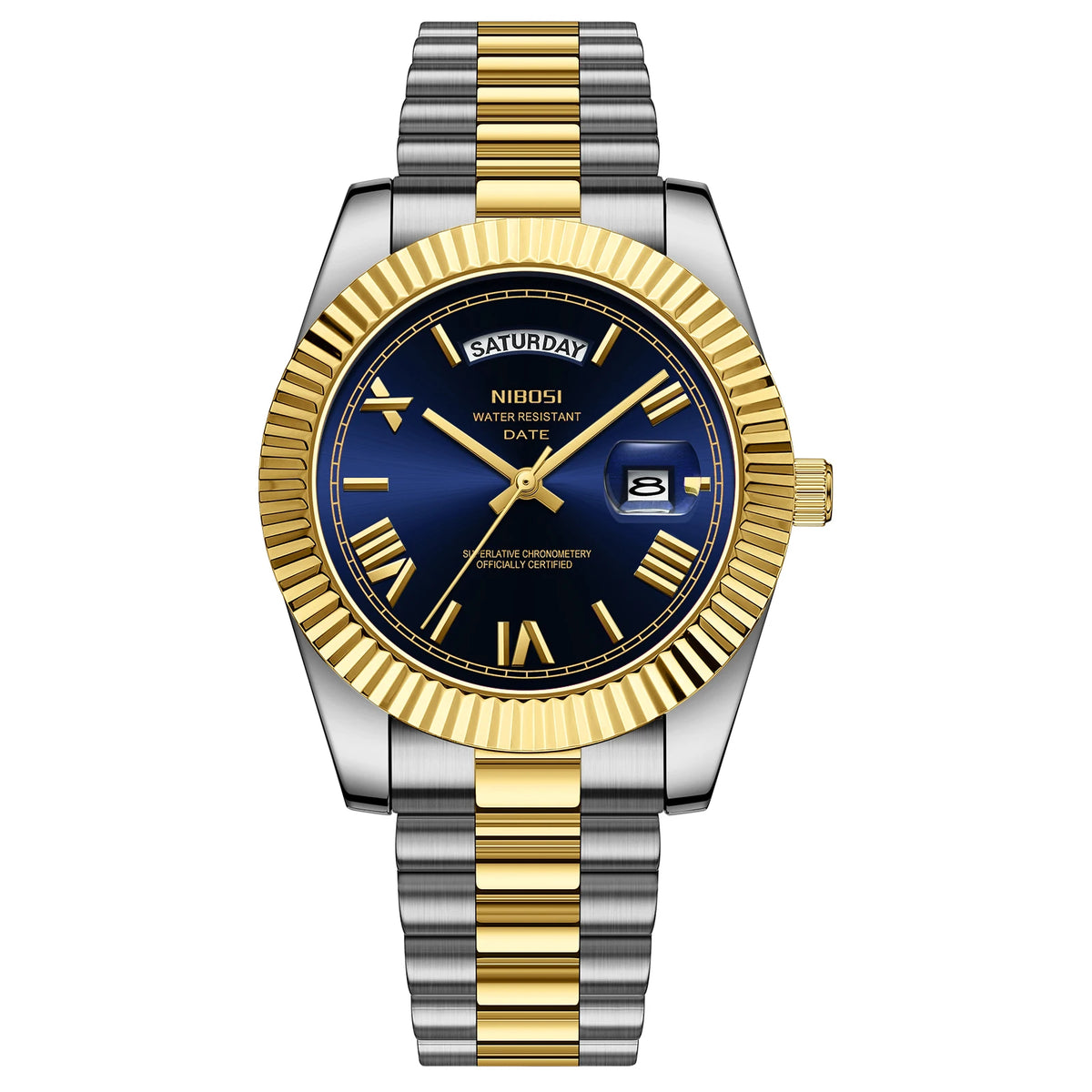 Men’s Day-Date Quartz Watch – Stainless Steel Classic Edition
