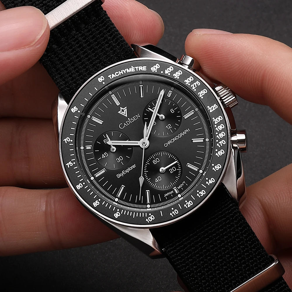 Men’s Sapphire Chronograph Watch – Canvas Strap Performance Edition