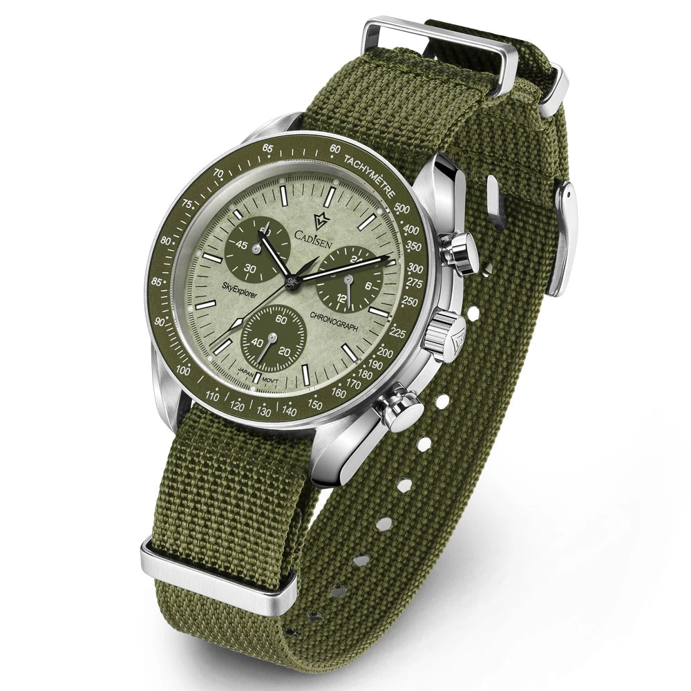 Men’s Sapphire Chronograph Watch – Canvas Strap Performance Edition