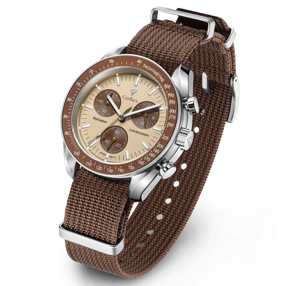 Men’s Sapphire Chronograph Watch – Canvas Strap Performance Edition