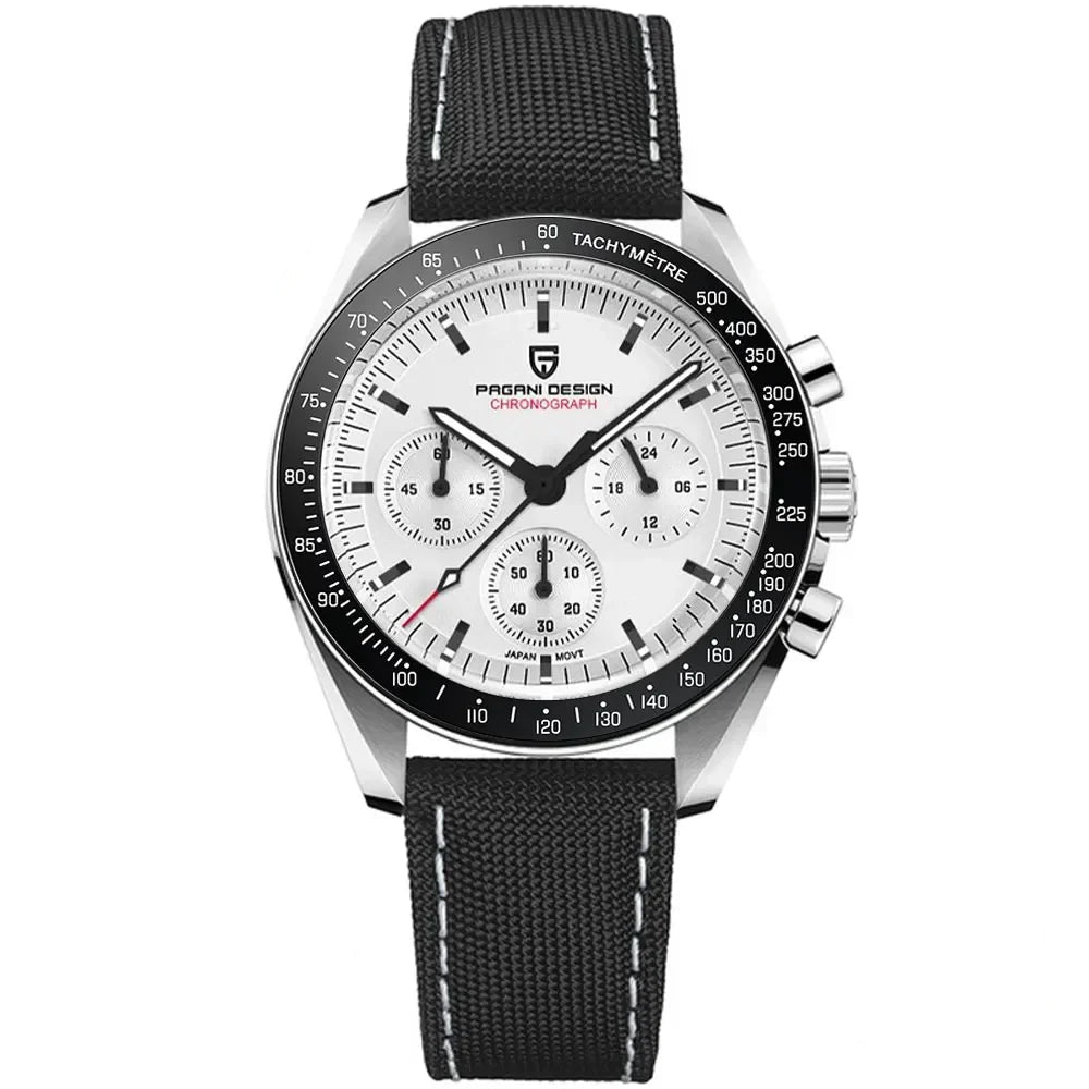 Men’s Chronograph Quartz Watch – Sapphire Crystal Stainless Steel Edition